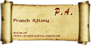 Prasch Ajtony névjegykártya